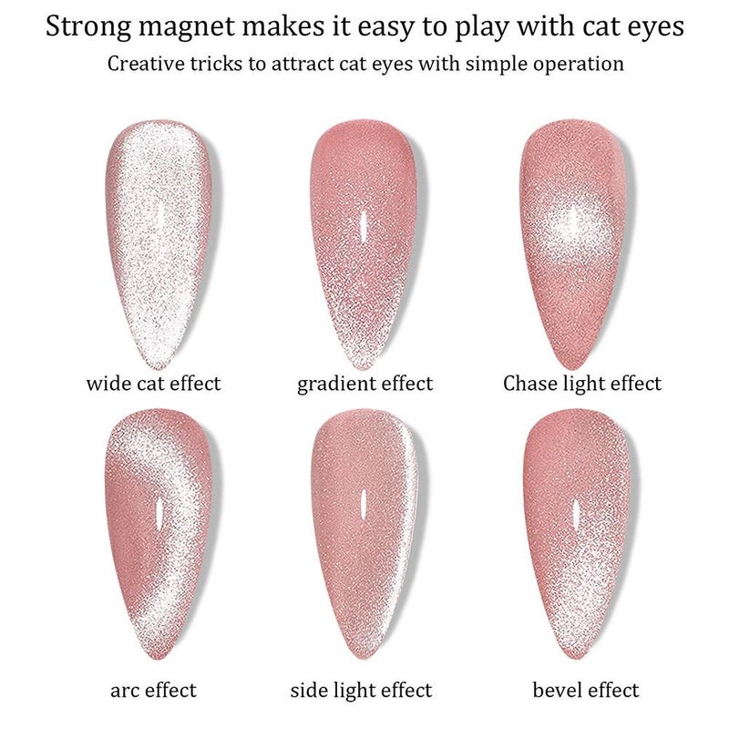 Cat Eye Magnet for Nails, Polish Magnet Pens Magnet Stick, 3D Magnetic Cat Eye Gel Polish Nail Art Tool, Easy DIY Nail Designs, White Universal Strip for All Nail Styles & Professional Look - Image 5